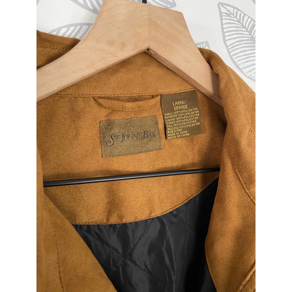 St. John's Bay Brown Suede Button Up, Size L